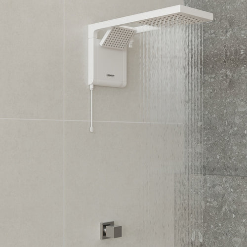 Chuveiro Elétrico Eletrônico 220V 6800w Branco Quadrado Acqua Duo Ultra Lorenzetti