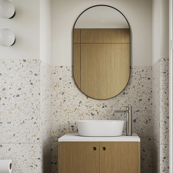 Cuba para Banheiro de Apoio Louça Oval Branca 46x30cm CB14 Fiori