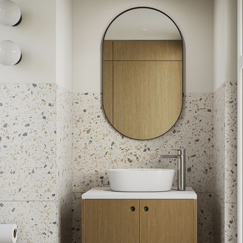 Cuba para Banheiro de Apoio Louça Oval Branca 46x30cm CB14 Fiori