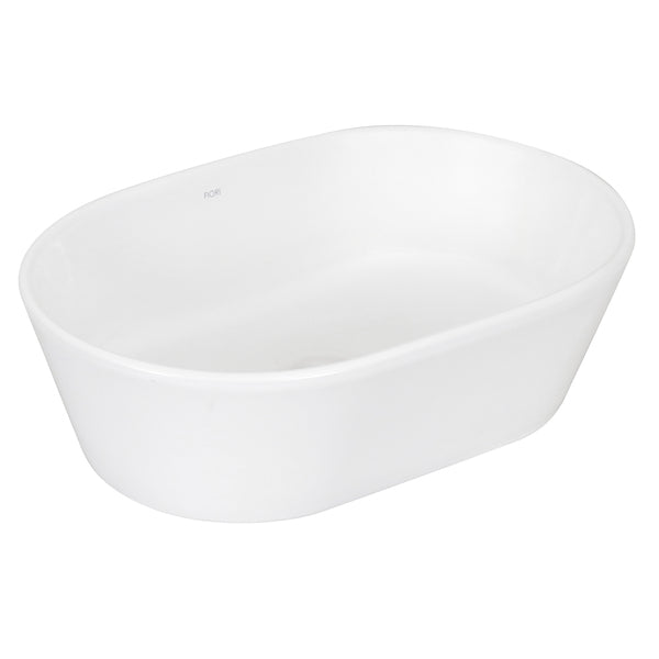 Cuba para Banheiro de Apoio Louça Oval Branca 46x30cm CB14 Fiori