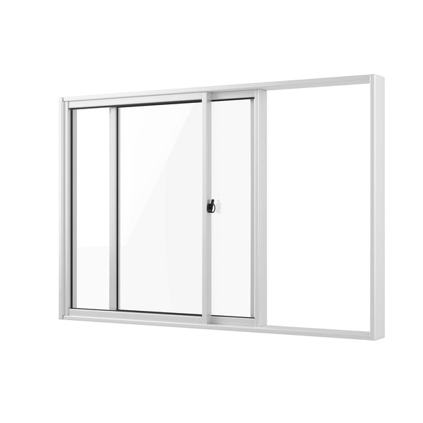 Janela de Alumínio de Correr 2 Folhas 100x150cm com Vidro 3mm Slim Líder Branca