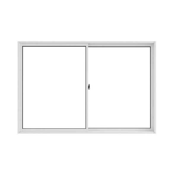Janela de Alumínio de Correr 2 Folhas 100x150cm com Vidro 3mm Slim Líder Branca
