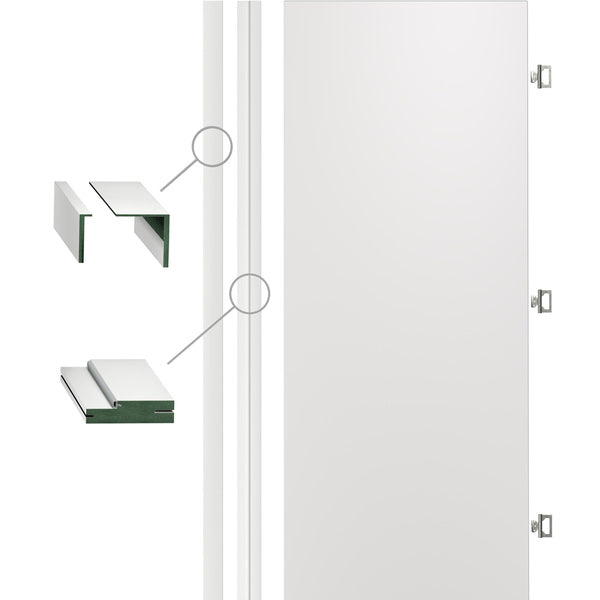 Kit Porta Lisa Madeira de Giro Direito|Esquerdo Branco 210x70cm Colméia com Batente Regulável 7,5 a 16cm Elo Concrem