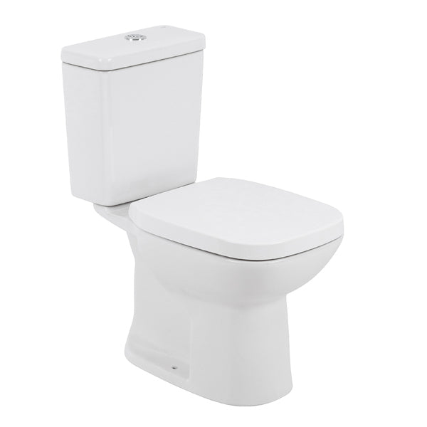 Kit Vaso Sanitário com Caixa Acoplada e Assento Branco Quadrado 3 e 6 litros Square Roca