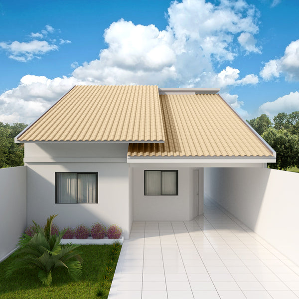 Telha de PVC Americana Colonial 86x230cm 2mm Marfim Precon