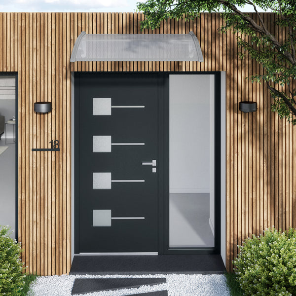 Toldo Fixo Policarbonato Cinza 1,20x1,00m Kano Artens