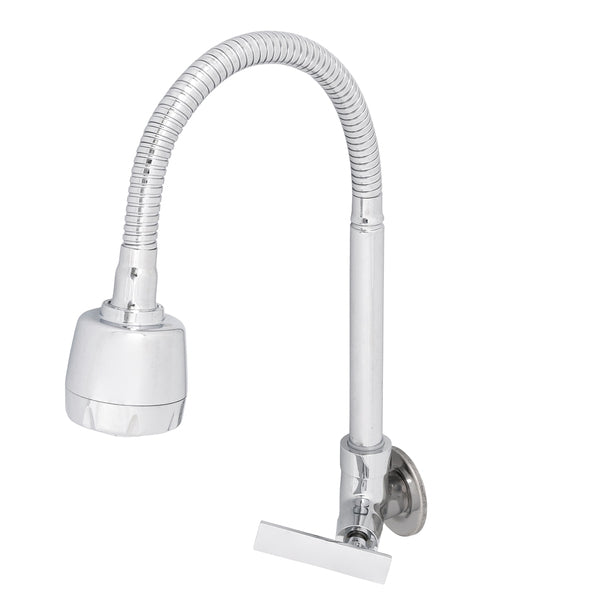 Torneira Gourmet de Parede para Cozinha com Bica Alta Flexível Cromada Gourmet Flex Delinia