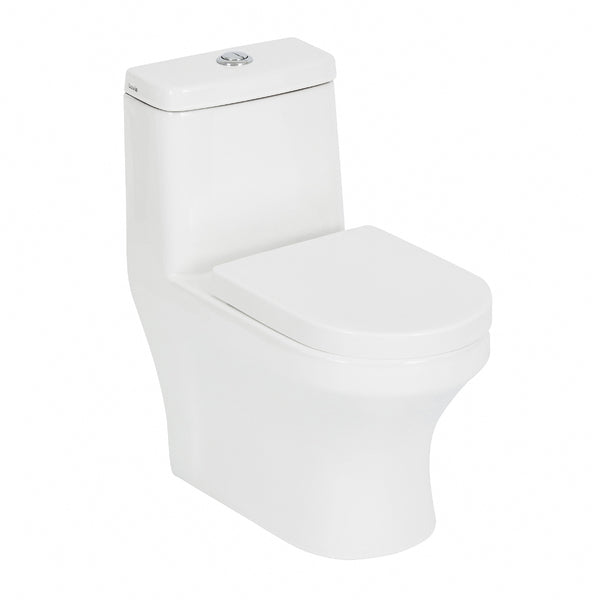 Kit Vaso Sanitário Monobloco com Assento Branco 3 e 6 litros Vittoria Luvia