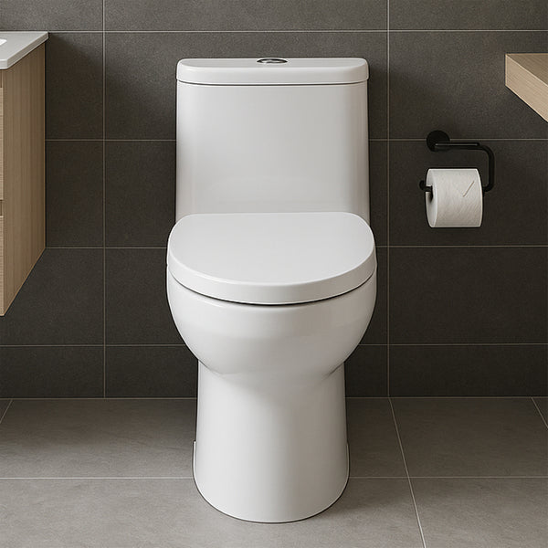Kit Vaso Sanitário Monobloco com Assento Branco 3 e 6 litros Vittoria Luvia